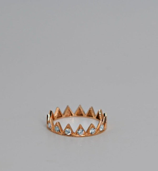 Rose Gold Diamond Crown Ring
