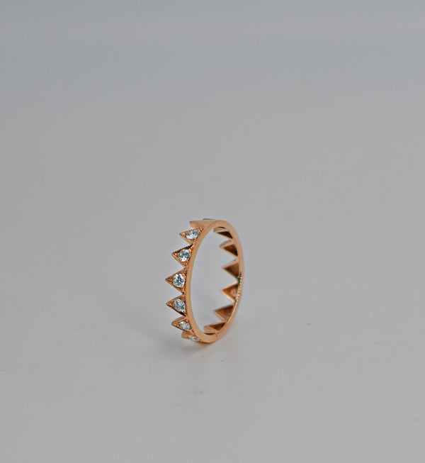 Rose Gold Diamond Crown Ring